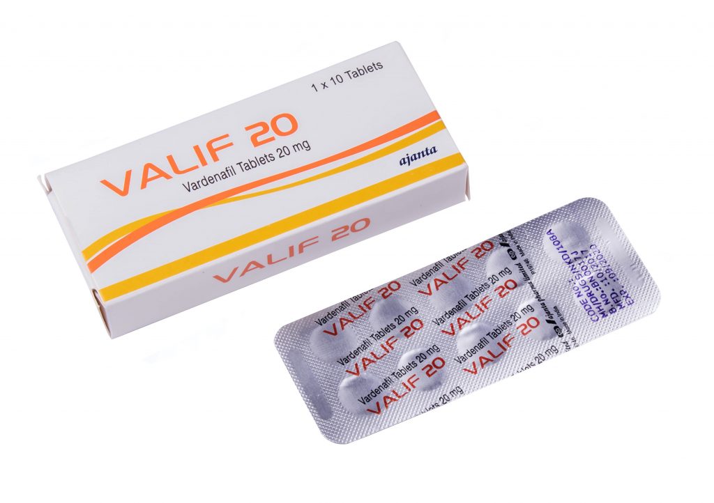 En la foto - embalaje y placa de tabletas Valif 20 mg.