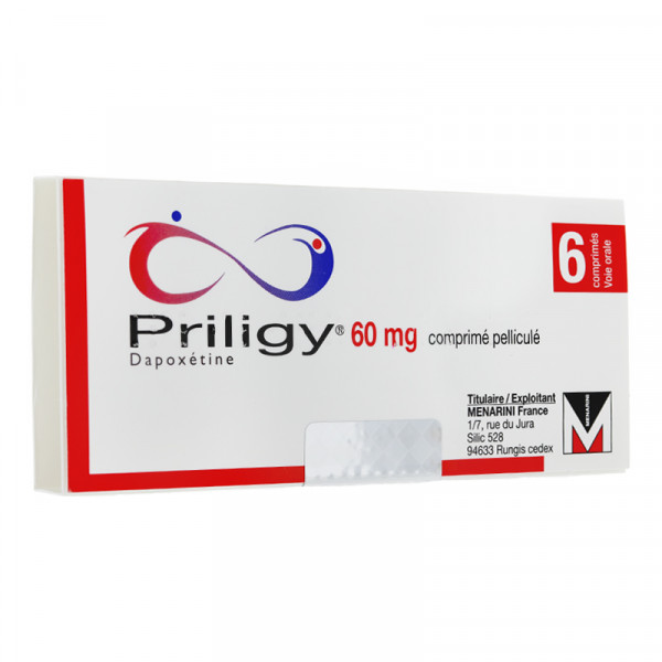 en la foto: empaque de tabletas Priligy (Dapoxetina) 60mg